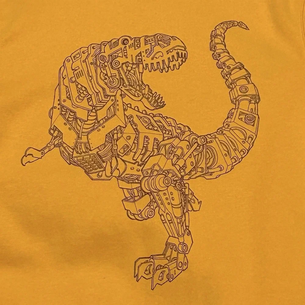 GAP Kids Boys Orange Pullover Sweatshirt With Mechanical Dinosaur‎ Graphic XXL